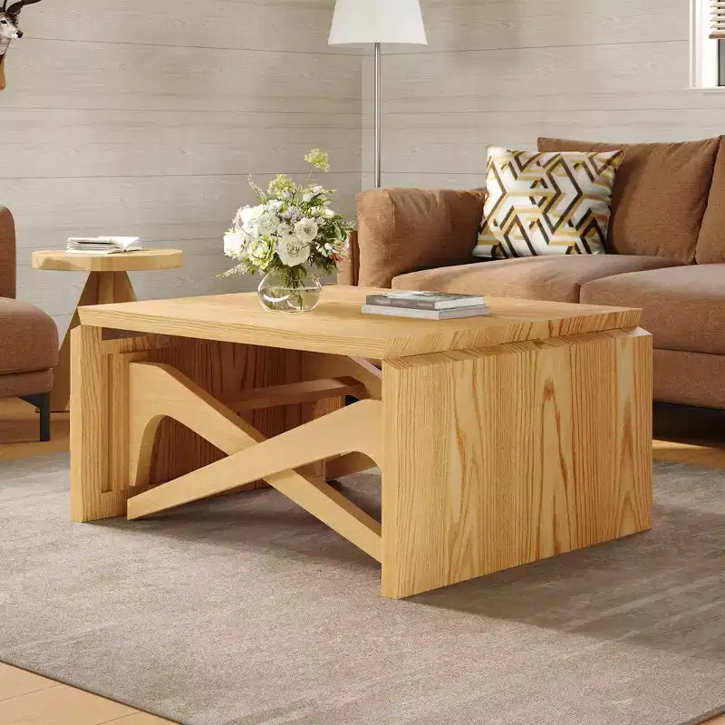 Table basse 2-en-1, table à manger extensible, table à hauteur réglable pour la maison et le bureau, gain de place - ModernLuxe