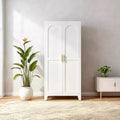 Armário de arrumação Homy Casa com 4 portas, painéis de cana e prateleiras ajustáveis para sala de estar, sala de jantar ou entrada, preto e natural