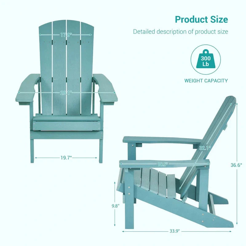 Conjunto de 4 cadeiras Adirondack de exterior em madeira resistente às intempéries Bonosuki