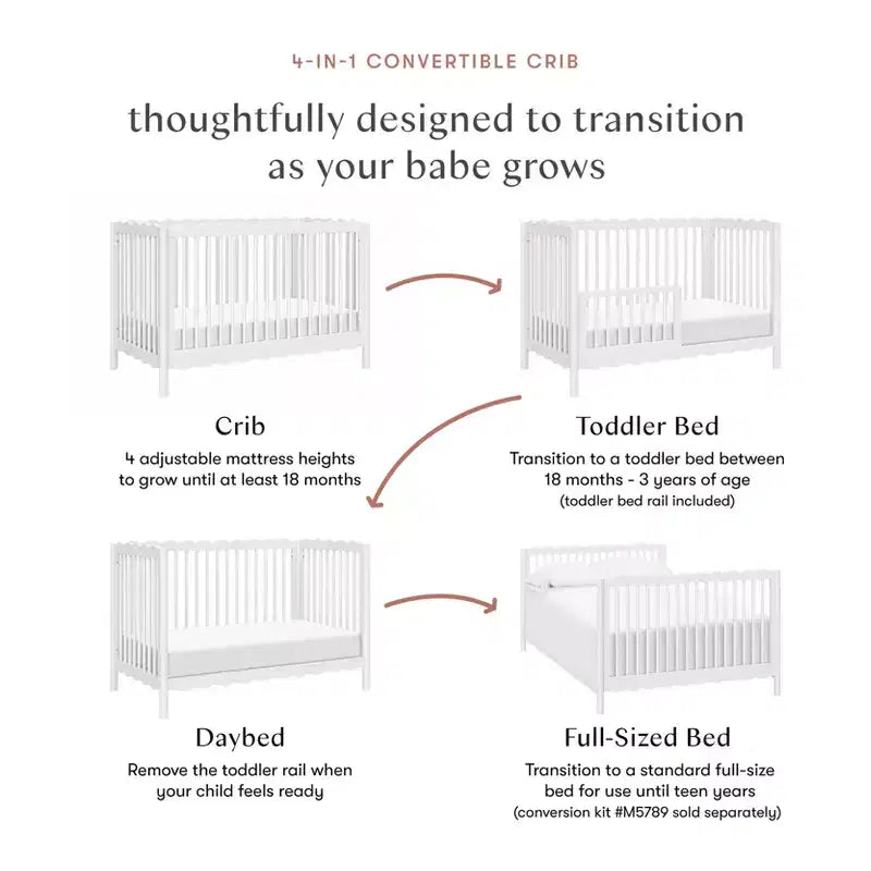 Lettino trasformabile Babyletto Swell 4-in-1 con kit di conversione in letto per bambini