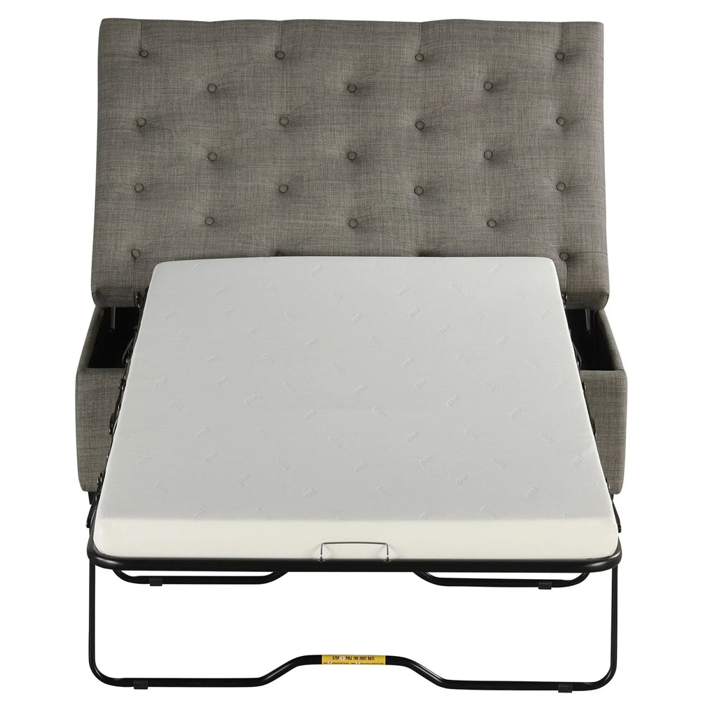 Canapé-lit pliant, pouf de 49,6 pouces avec canapé-lit pliant, pouf convertible faisant office de lit avec matelas à mémoire de forme et design capitonné