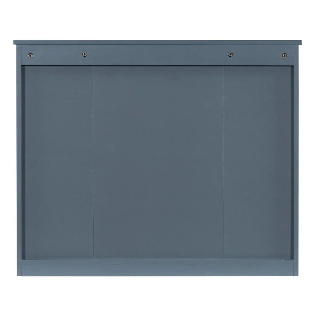 Moderne badkamermeubelset van 36 inch met wastafelblad, spiegelkast, 2 deuren en 2 laden