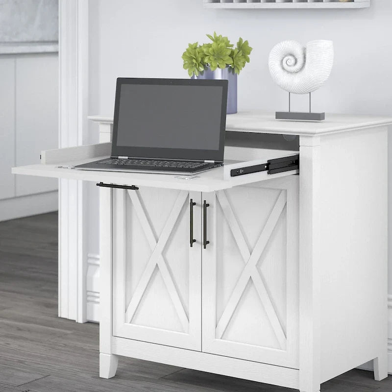 Bureau secrétaire Key West avec meuble de rangement, par Bush Furniture