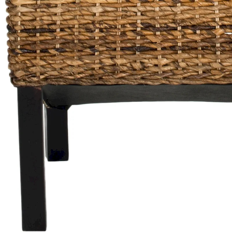 Set aus 2 Esszimmerstühlen aus natürlichem Flechtwerk, 19 B × 22 T × 41 H, Boho-Küstenstil