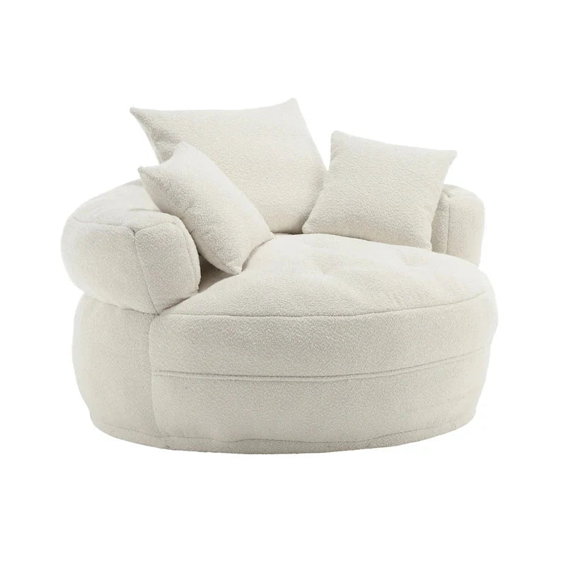 Runder Lazy-Sofa-Sessel -C Weiß/Blau/Grau/Gelb/Orange/Rosarot/Marineblau/Grün, Einzel- und Zweisitzer