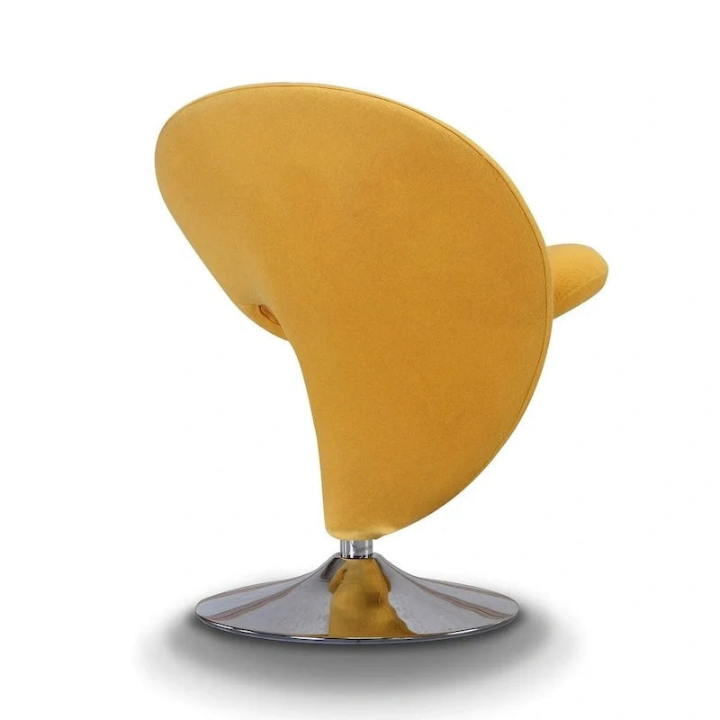 Manhattan Comfort Curl drehbarer Akzentstuhl aus Wollmischgewebe mit Chromgestell (2er-Set)