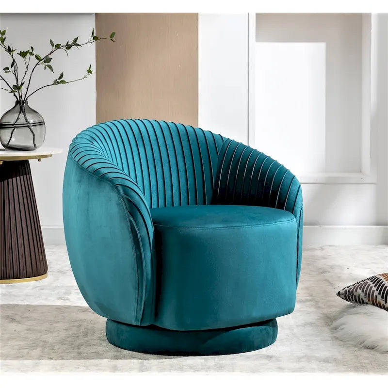 Petit fauteuil pivotant en velours Milvo