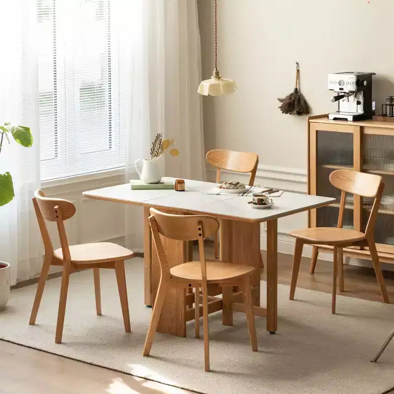MAYEERTY Set aus 4 Esszimmerstühlen aus Massivholz, natürliche Holzstühle für Küche, Esszimmer oder Wohnzimmer