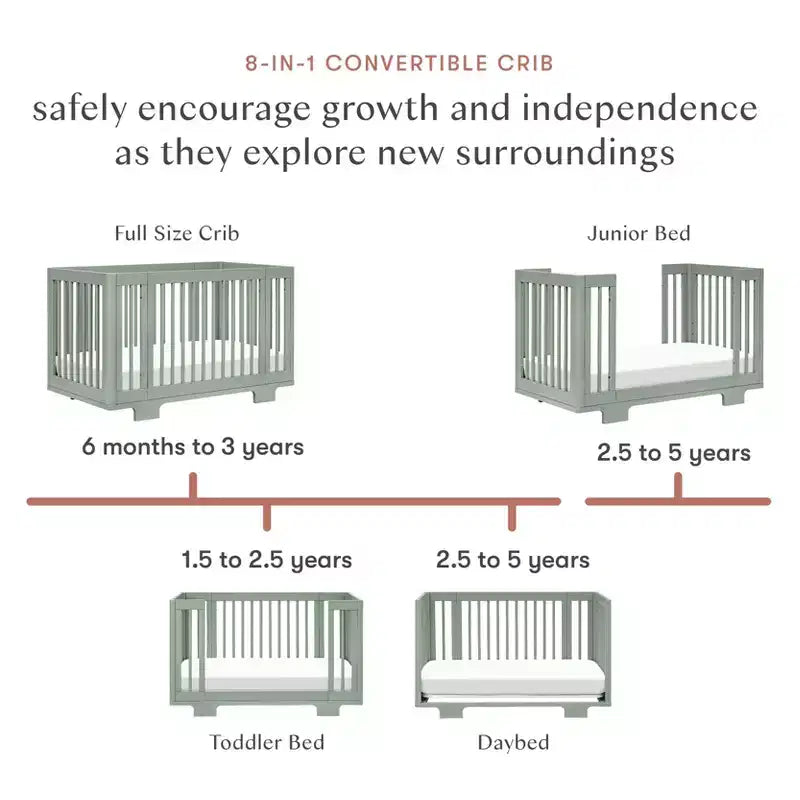 Berço convertível Babyletto Yuzu 8 em 1 com kits de conversão para todas as fases