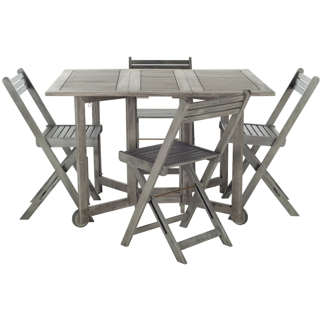 Conjunto de mesa de jantar exterior SAFAVIEH Brandy com 5 peças - 43Wx35Dx29H