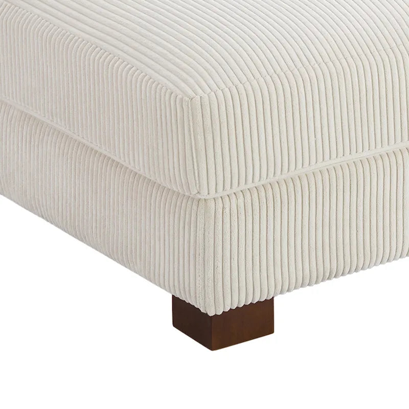 Pouf moderno oversize in tessuto a coste