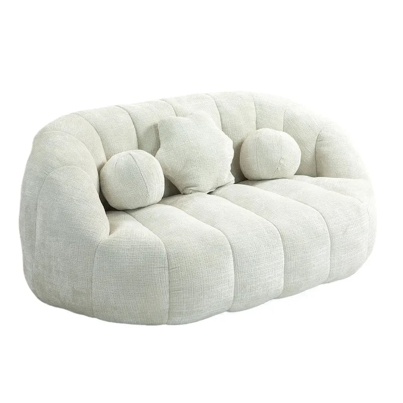 Witte chenille loungefauteuil van 63,78 met schuim met hoge dichtheid