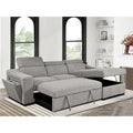 Sofá seccional convertível Roomfitters 103 com chaise longue com arrumação, apoios de cabeça ajustáveis, sofá-cama de canto em L