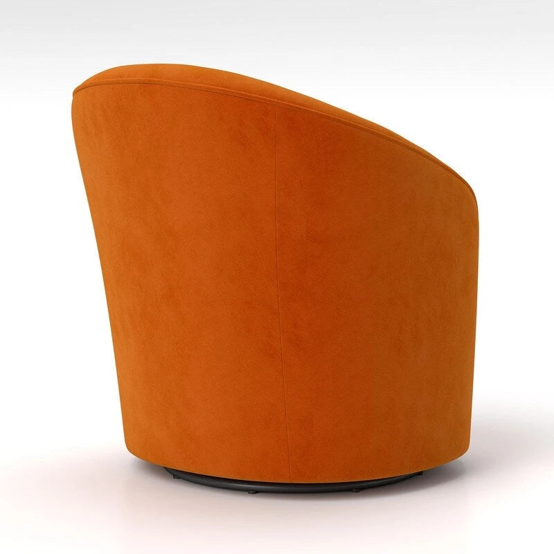 SEYNAR Modern Velvet Upholstered 360 Degree Swivel Barrel Chair with Button Tufted Back Set of 2