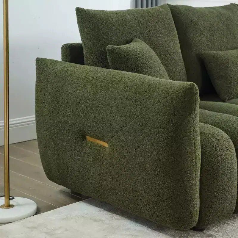 Divano moderno GDFStudio Alanna da 79,5 pollici, a 3 posti, rivestito in tessuto teddy con cuscini