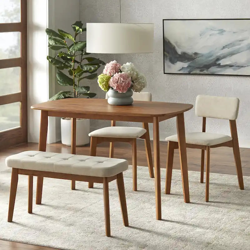 Set da pranzo Nettie in legno massello da 4 pezzi Simple Living