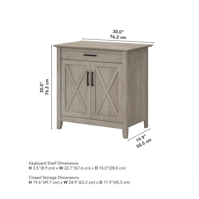 Bureau secrétaire Key West avec meuble de rangement, par Bush Furniture