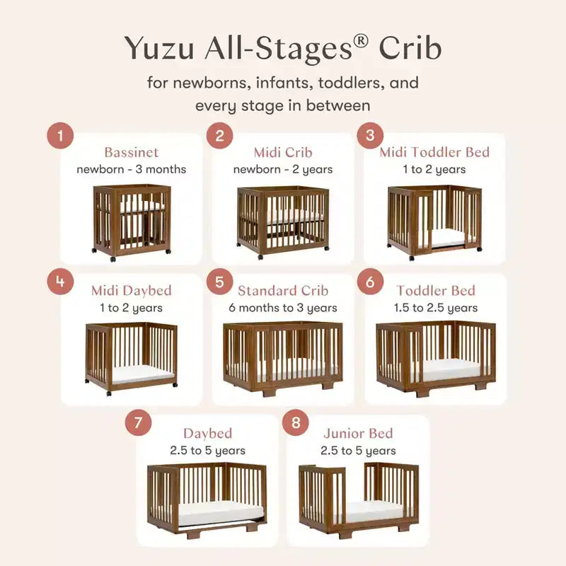 Berço convertível Babyletto Yuzu 8 em 1 com kits de conversão para todas as fases