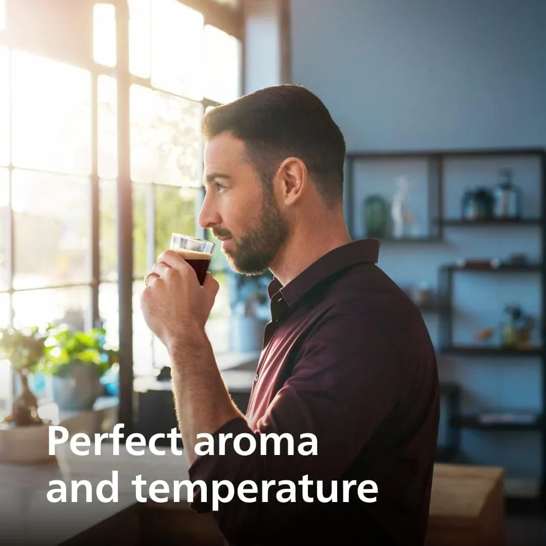 Premium-Espressomaschine, 12 heiße oder kalte Kaffeespezialitäten, LatteGo-System, Keramikmahlwerk, Schwarzchrom
