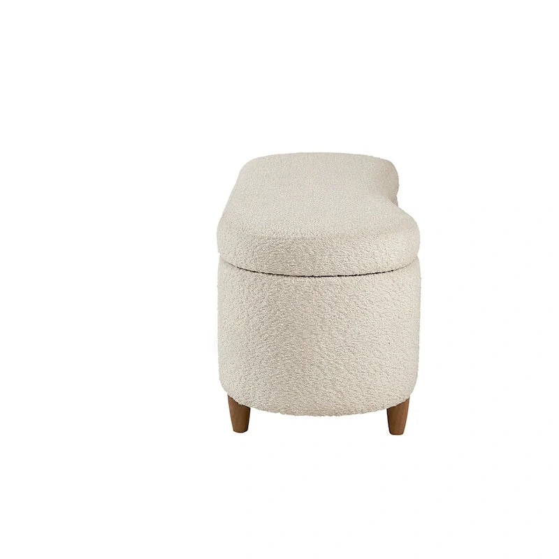 Banco de arrumação INK+IVY Bailey em bouclé taupe com tampo rebatível