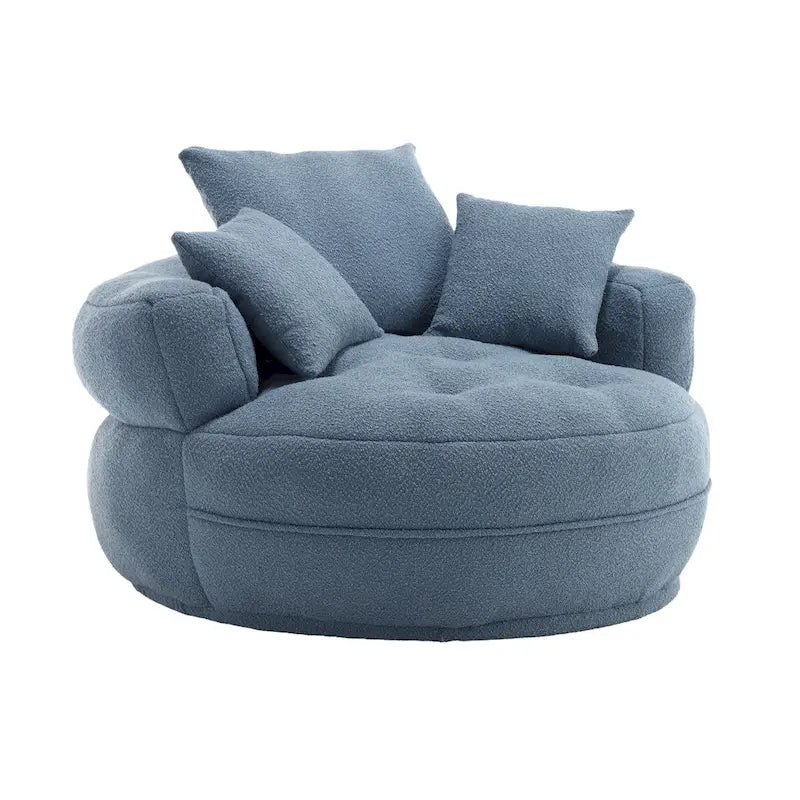 Runder Lazy-Sofa-Sessel -C Weiß/Blau/Grau/Gelb/Orange/Rosarot/Marineblau/Grün, Einzel- und Zweisitzer