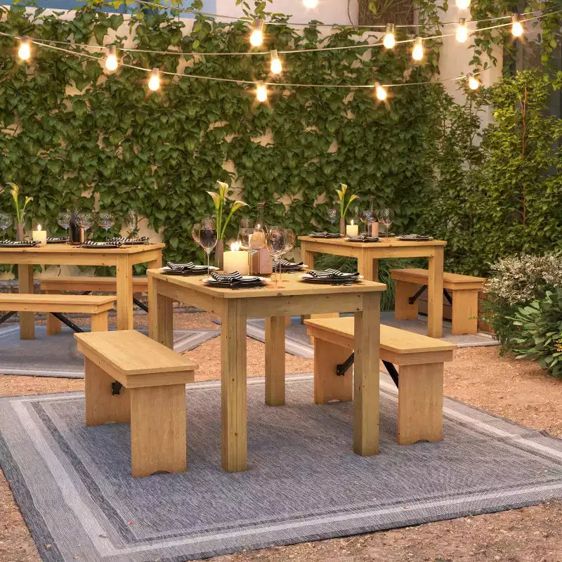 Tavolo da pranzo rettangolare in pino massello Flash Furniture, 46 x 30