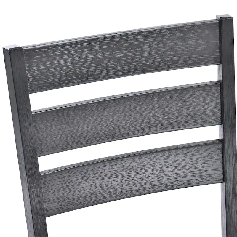 Set di 4 sedie da pranzo in legno con schienale a doghe