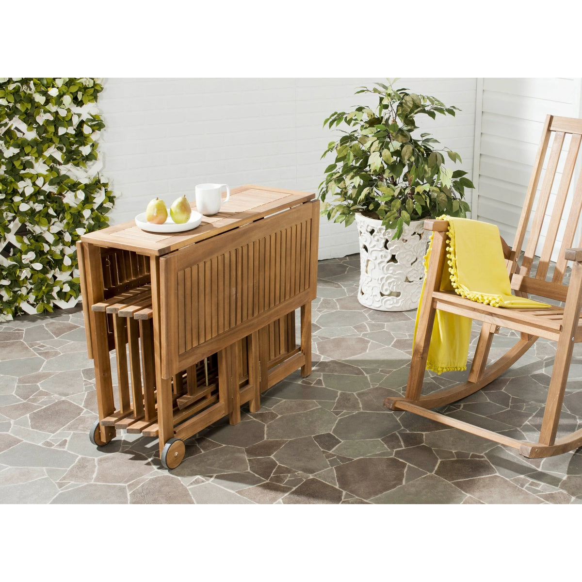 Conjunto de mesa de jantar exterior SAFAVIEH Brandy com 5 peças - 43Wx35Dx29H