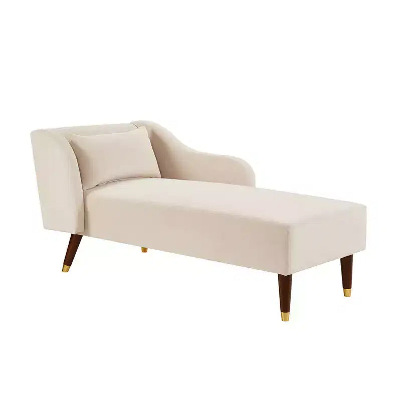 Moderner Samt-Chaiselongue-Sessel, gepolsterter Relaxsessel mit geschwungener Armlehne, Schlafsofa für Schlafzimmer, Büro oder Wohnzimmer