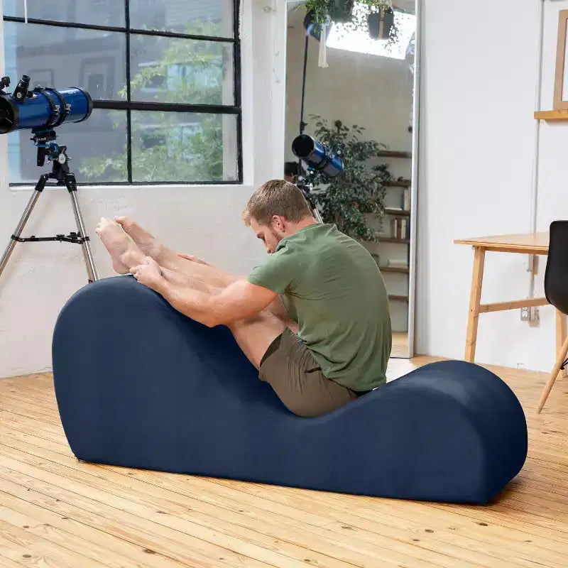 Espreguiçadeira elegante Avana para ioga - fabricada nos EUA - ideal para alongamentos, relaxamento, exercício e muito mais, 60D x 18W x 26H polegadas, cinzento-claro