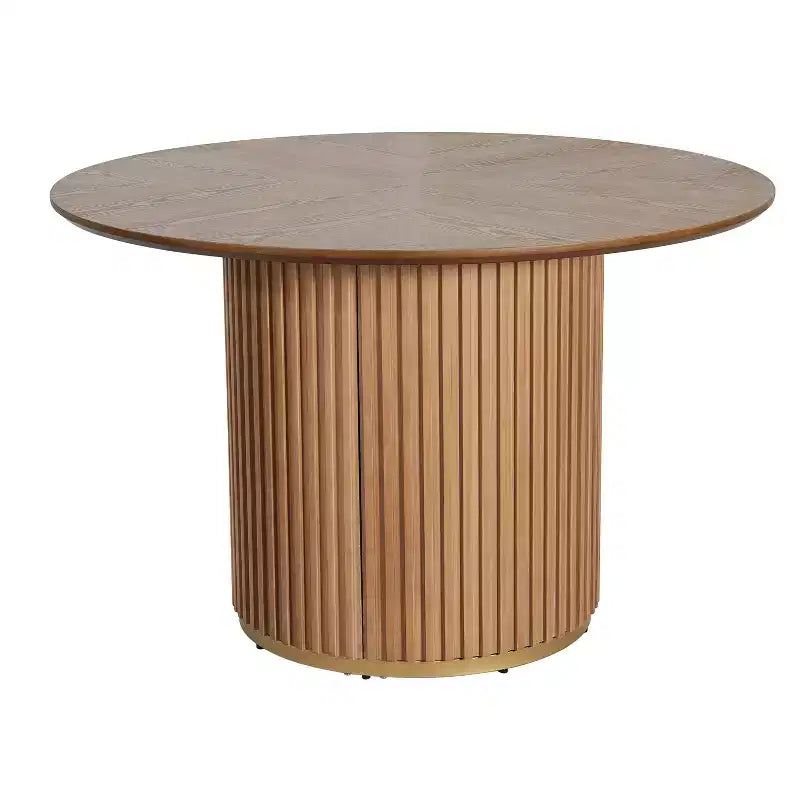 Conjunto de mesa de jantar redonda moderna de 5 peças Christopher Knight Home Shankar com cadeiras estofadas de madeira de seringueira