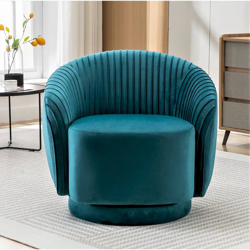 Petit fauteuil pivotant en velours Milvo