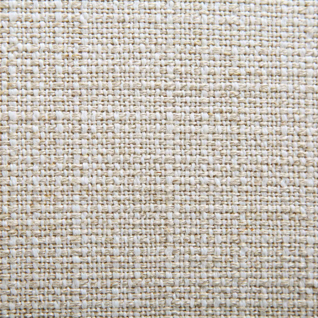 Canapé incurvé 3 places avec coussins ronds, mélange de lin beige