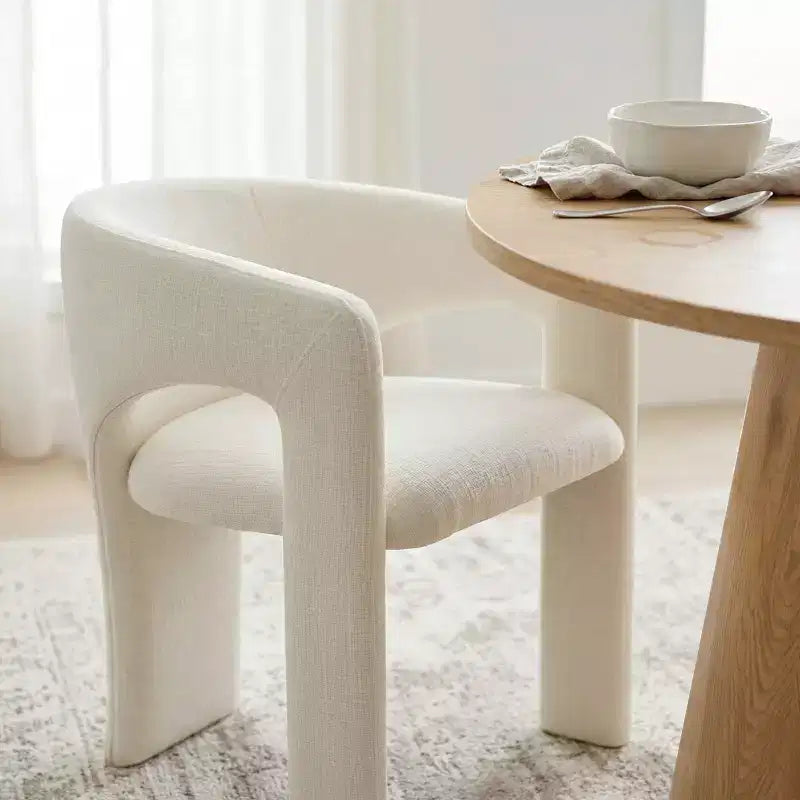 Ensemble de petite table à manger pour 2 personnes, chaises rembourrées beiges, table ronde à piètement central, mobilier de cuisine moderne et compact-Panipeachy