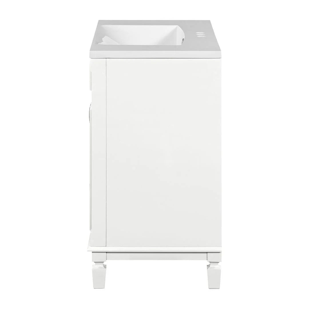 Moderne badkamermeubelset van 36 inch met wastafelblad, spiegelkast, 2 deuren en 2 laden