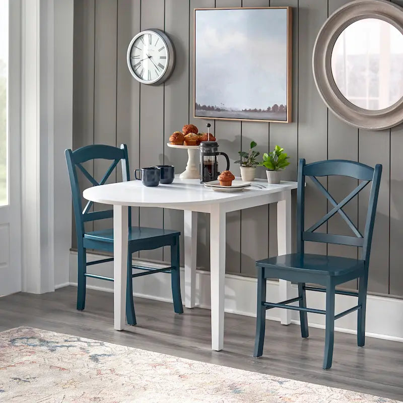 Simple Living Country Cottage 3-teiliges Esszimmer-Set mit Klapptisch
