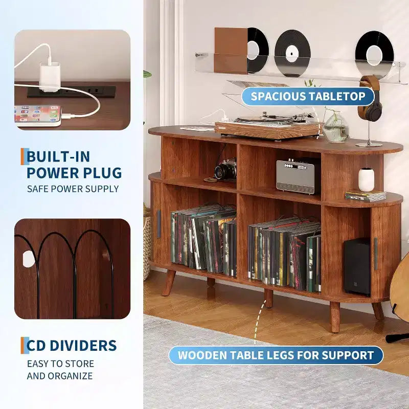COZONY Aufbewahrungsschrank für 6 Flaschen mit Glashalter und offenen Regalen für Küche, Esszimmer und Wohnbereich