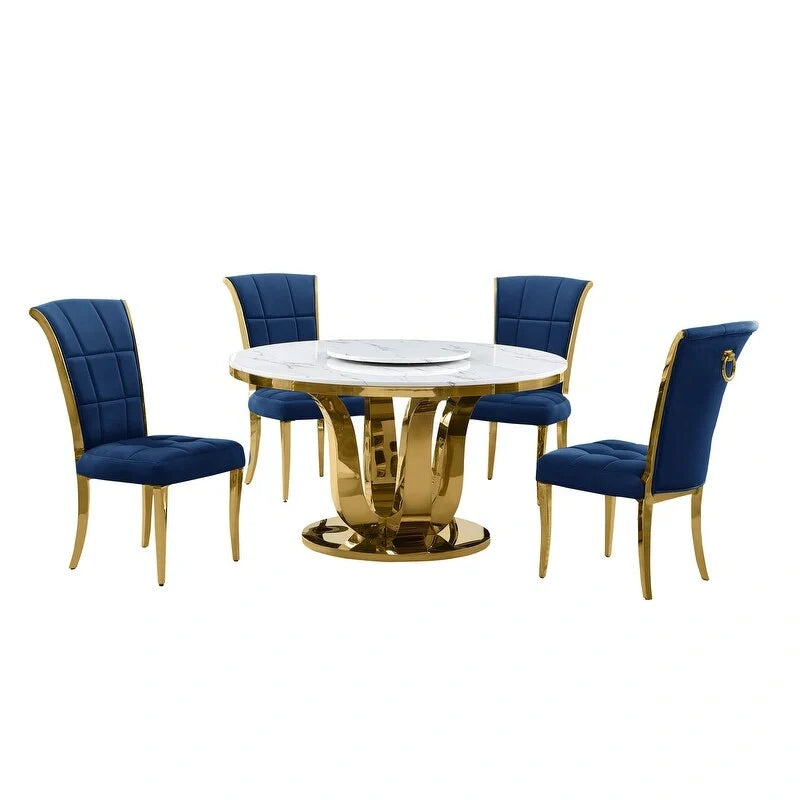 Conjunto de jantar redondo de 5 peças Best Quality Furniture D325-SC324-7