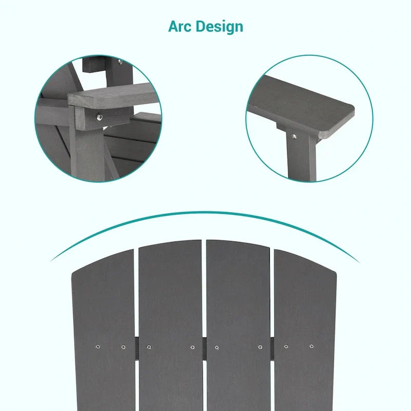 Conjunto de 4 cadeiras Adirondack de exterior em madeira resistente às intempéries Bonosuki