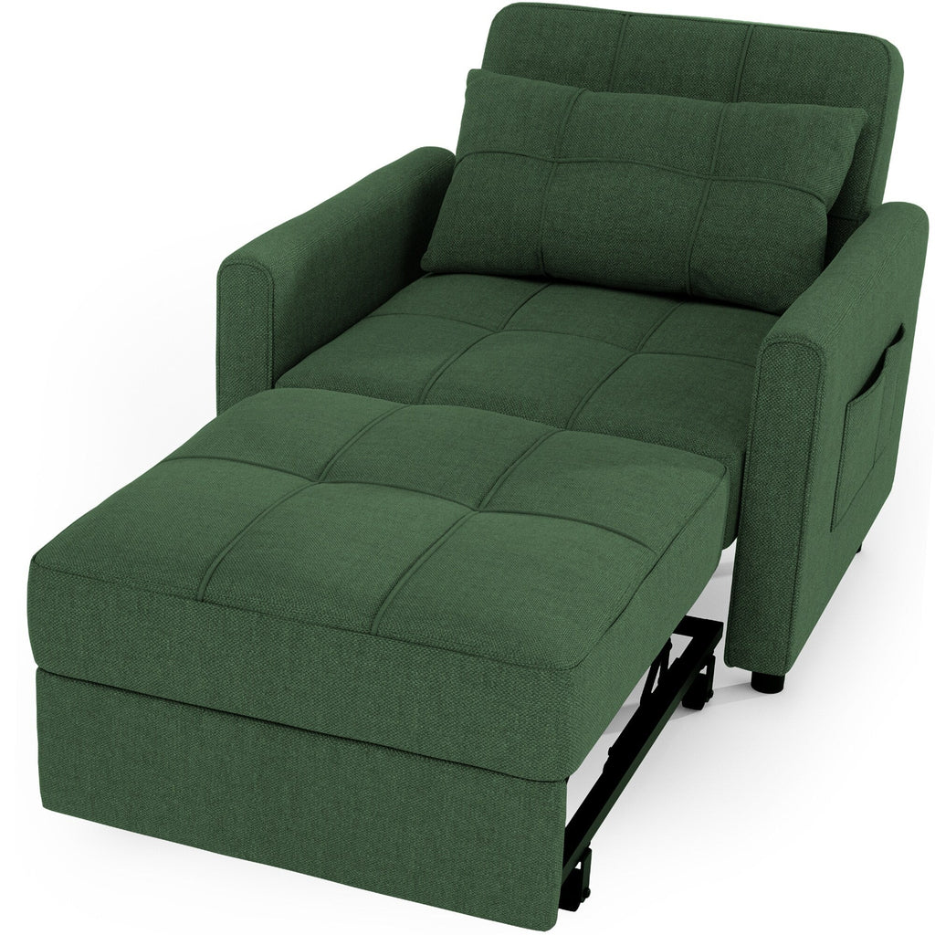 Sofá-cama ajustável 3 em 1, sofá-cadeira extraível, cama dobrável convertível para a sala de estar