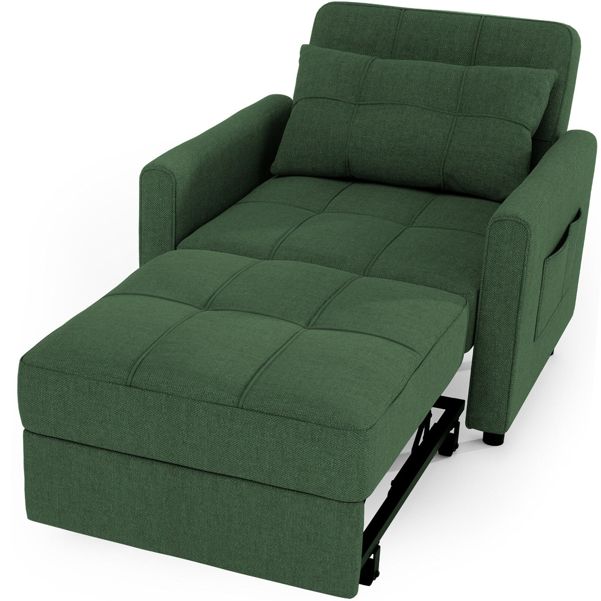 Sofá-cama ajustável 3 em 1, sofá-cadeira extraível, cama dobrável convertível para a sala de estar