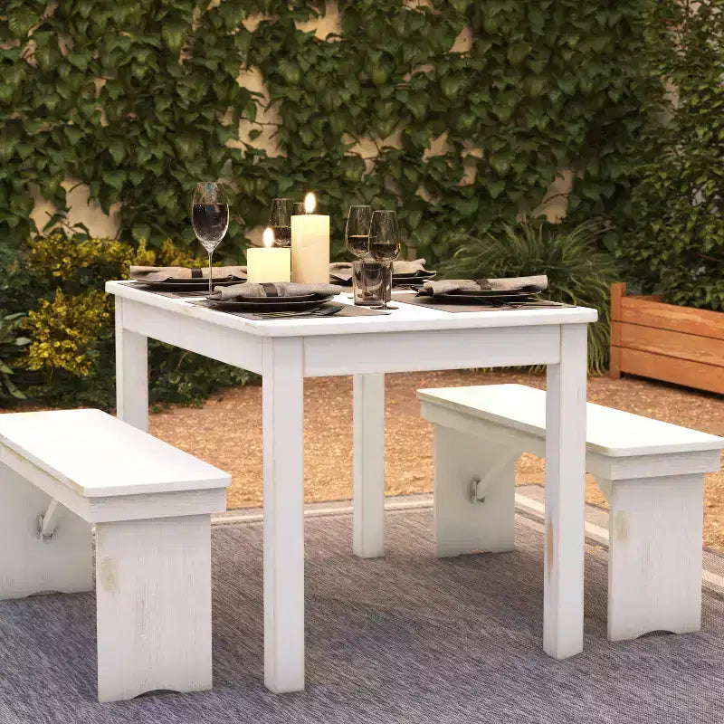 Tavolo da pranzo rettangolare in pino massello Flash Furniture, 46 x 30