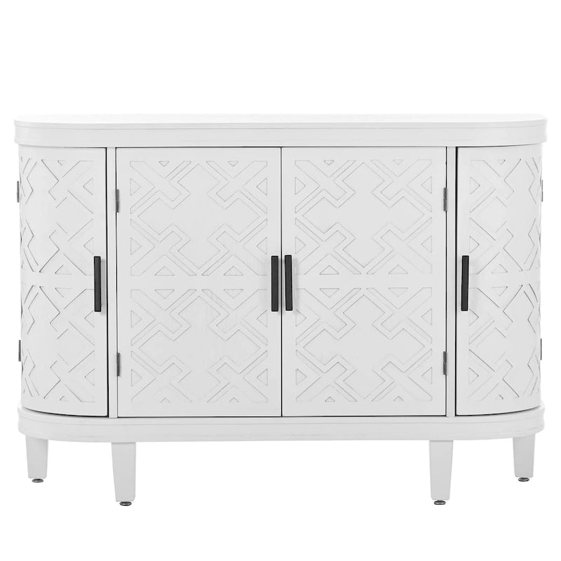 Accent Storage Cabinet Sideboard Wooden Cabinet with Antique Pattern Doors for Hallway, Entryway, Living Room, Bedroom