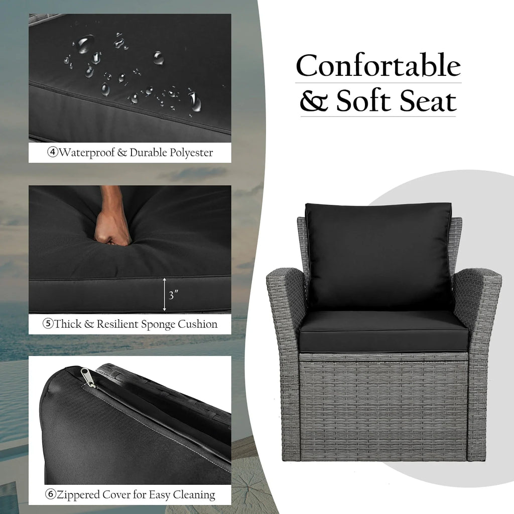 4-teiliges Gartensofa-Set mit Couchtisch, Outdoor-Sitzgruppe