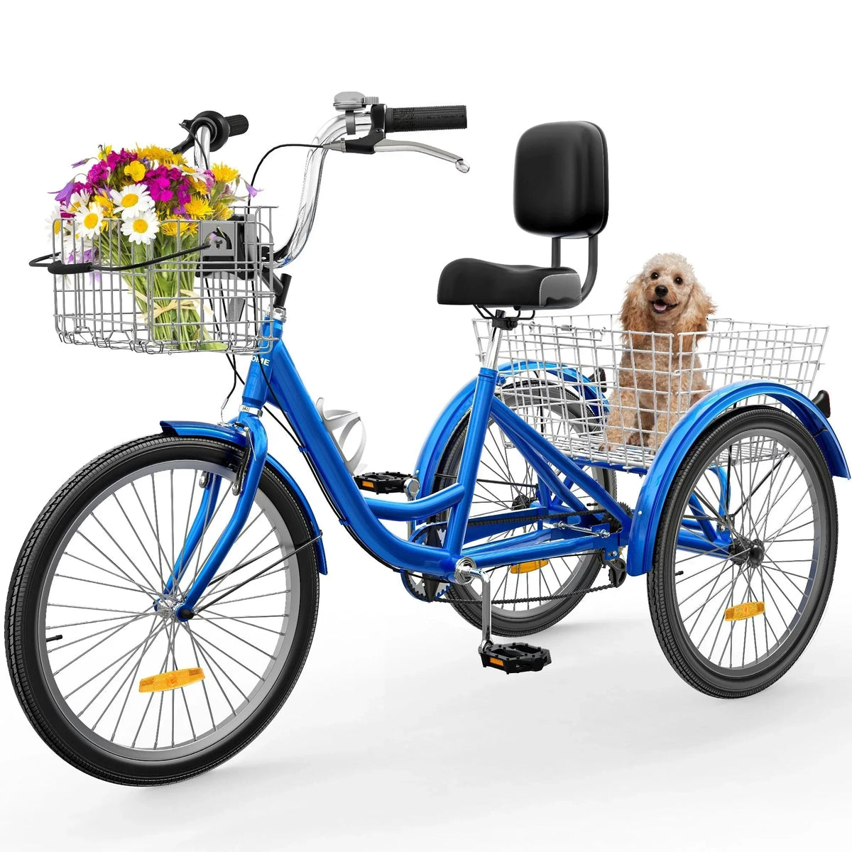 Tricycle pour adulte 26 pouces, vélo à trois roues à 7 vitesses
