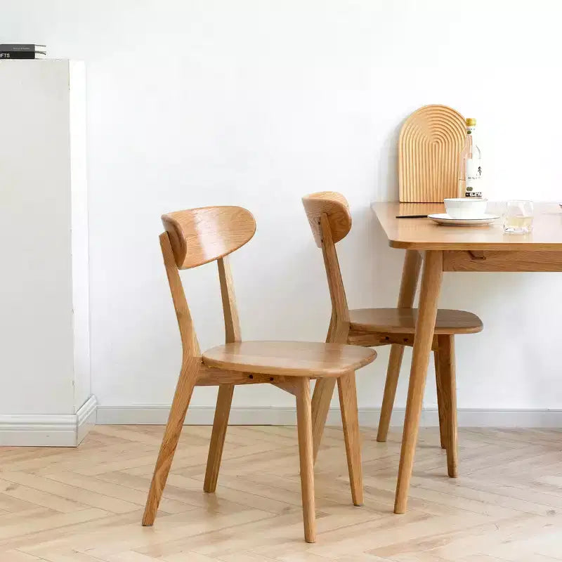 MAYEERTY Set aus 4 Esszimmerstühlen aus Massivholz, natürliche Holzstühle für Küche, Esszimmer oder Wohnzimmer