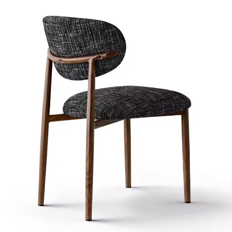Ensemble de 4 chaises de salle à manger modernes rembourrées avec dossier incurvé, chaises d’appoint sans accoudoirs à structure en fer pour salle à manger et cuisine-Panipeachy