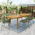 Set da pranzo da patio esterno espandibile, 7 pezzi, con sedie impilabili e tavolo in legno di acacia