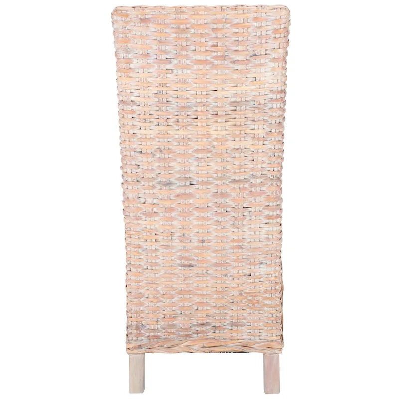 Set aus 2 Esszimmerstühlen aus natürlichem Flechtwerk, 19 B × 22 T × 41 H, Boho-Küstenstil