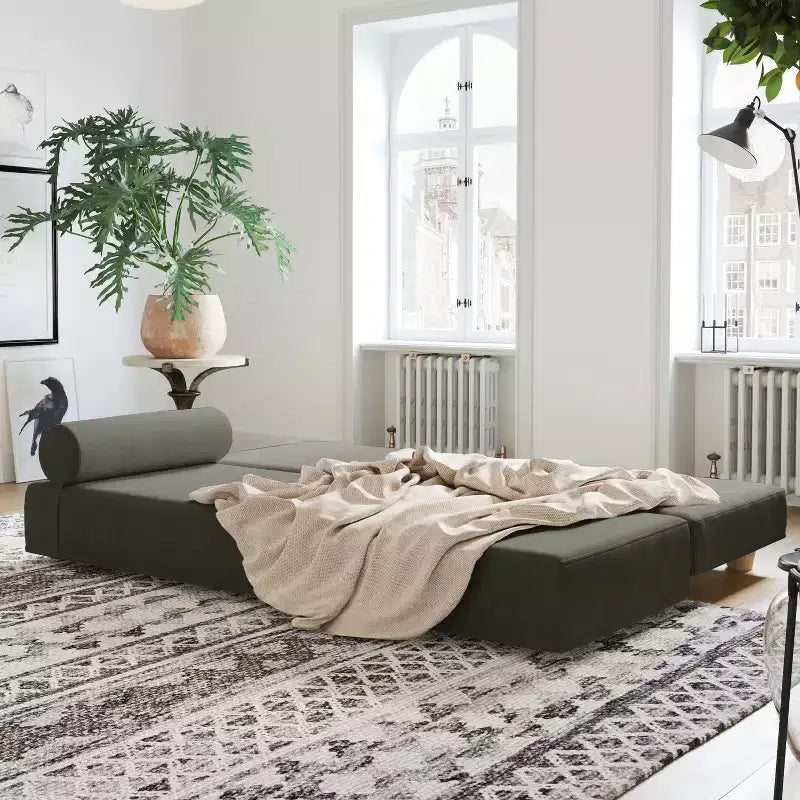 Letto da giorno / divano letto pieghevole matrimoniale - Microvelvet